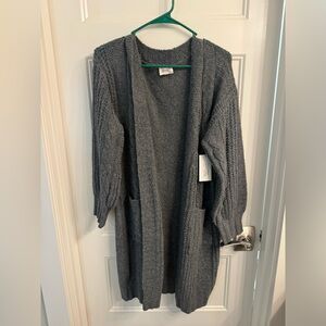 NWT BiBi Charcoal Knit Cardigan: Small